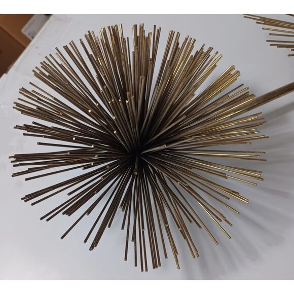 Curtis C Jere MCM Brass Wall Art Sculpture Atomic Pom Pom Urchin Gold Starburst - Picture 8 of 13